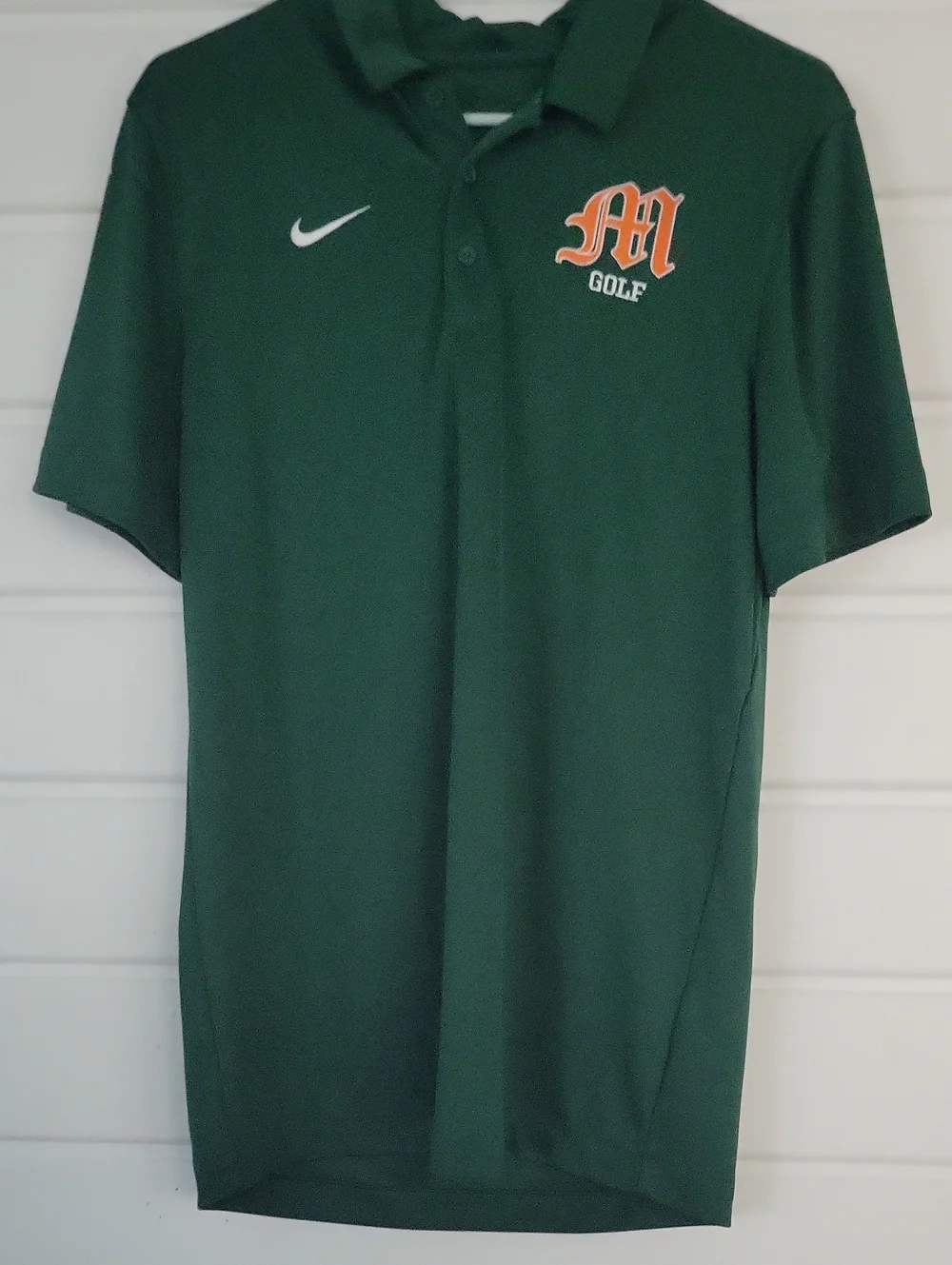 Nike Green Polo with Orange Men S Golf Logo